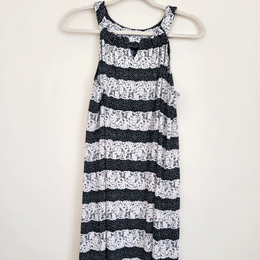 Lace Babydoll High Neck Dress